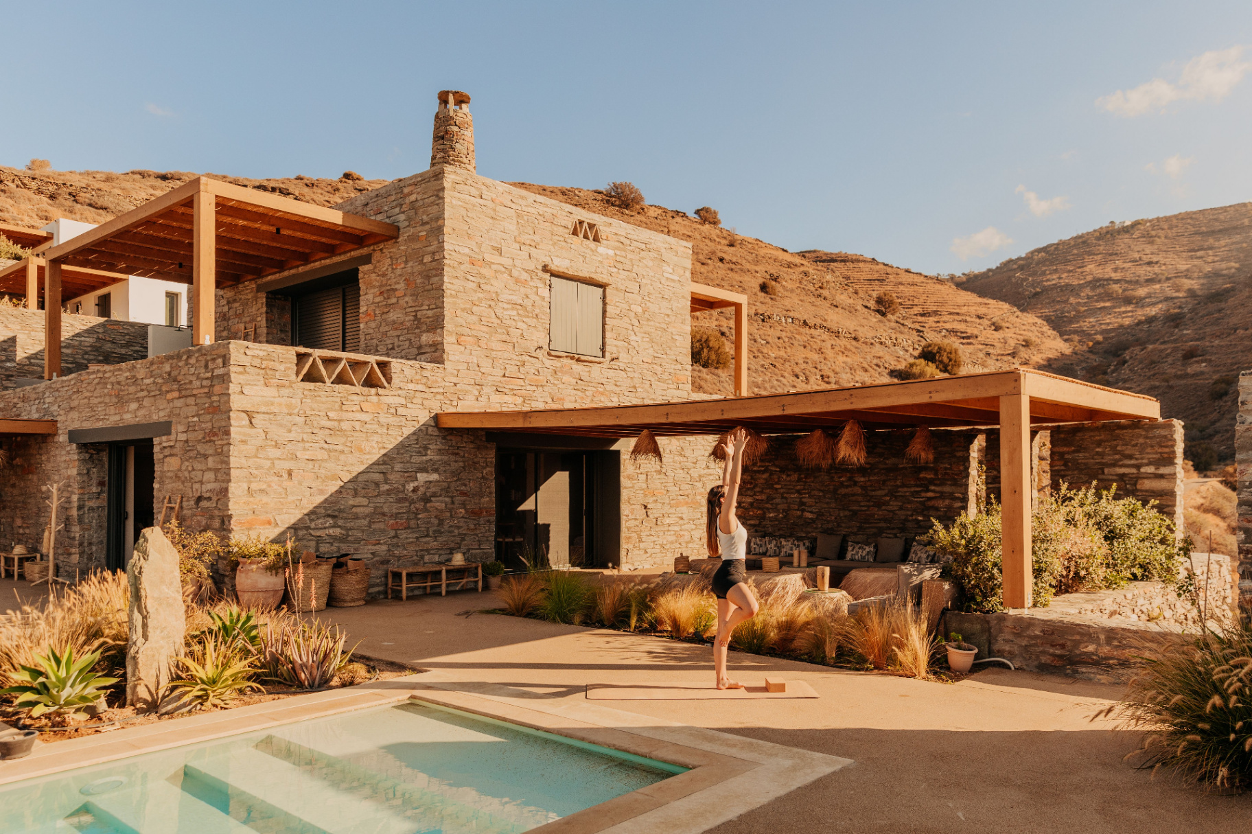 Villa Naos terrasse et piscine île de Kéa